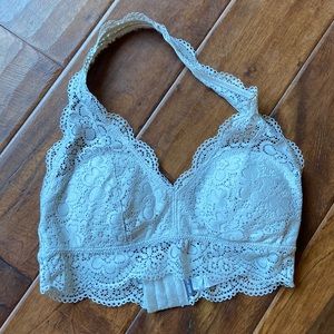 Aerie Light Gray Padded Halter Bralette